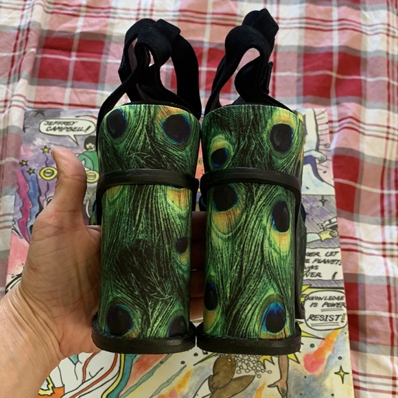 Vintage Jeffrey Campbell platform chunky heels 36 preowned fits like a 5.5 6 - Picture 8 of 13